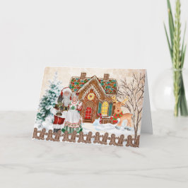 Gingerbrei House Weihnachtskarte Feiertagskarte