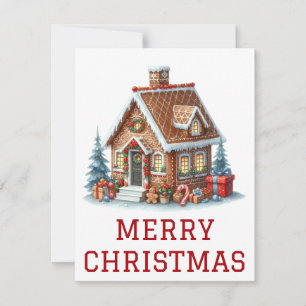Gingerbrei House Weihnachtskarte Feiertagskarte