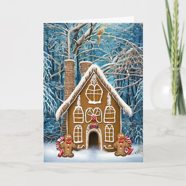 Gingerbrei House Weihnachtskarte Karte (Vorderseite)