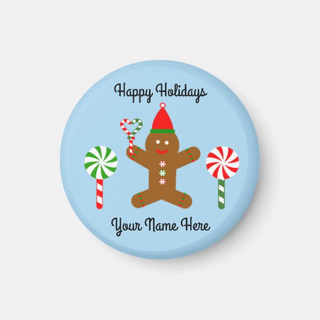 Gingerbrei Man #1 Round Magnet (Vorne)