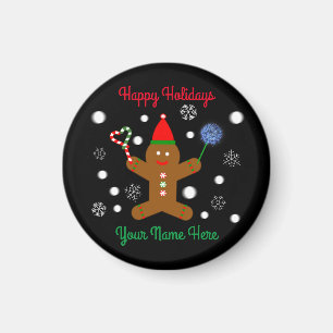 Gingerbrei Man #2 Round Magnet