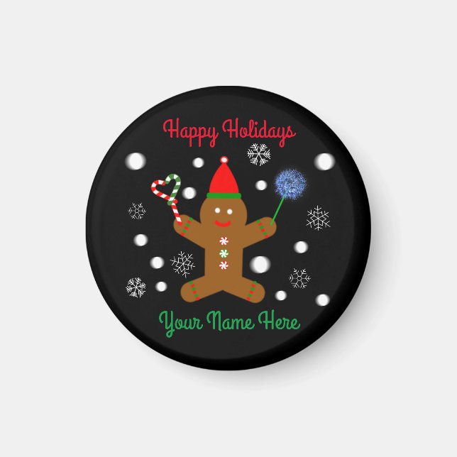 Gingerbrei Man #2 Round Magnet (Vorne)