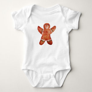 Gingerbrei Man Cookie Baby Bodysuit Strampler