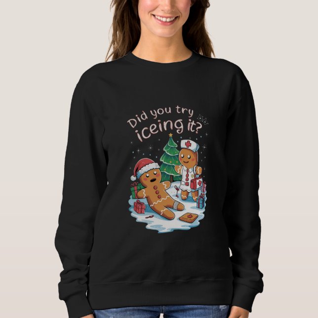 Gingerbrei Man Cookie Ugly Sweater Oh Snap Xmas Sweatshirt (Vorderseite)
