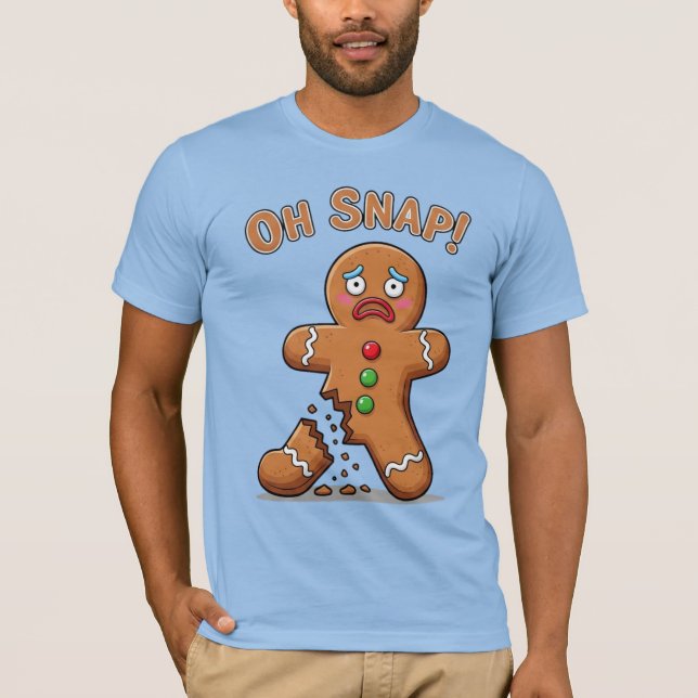 Gingerbrei Man endlich Schnappschuss Weihnachten T-Shirt (Vorderseite)