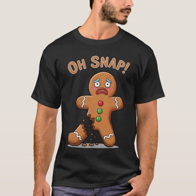 Gingerbrei Man endlich Schnappschuss Weihnachten T-Shirt (Vorderseite)