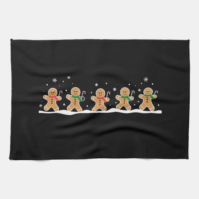 Gingerbrei Man Niedlich Weihnachtsbaker Geschirrtuch (Horizontal)