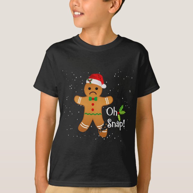 Gingerbrei Man - Oh Snap Funny Niedlich Christmas T-Shirt (Vorderseite)