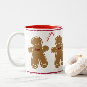 Gingerbrei Man Personalize Name Family Holiday Zweifarbige Tasse