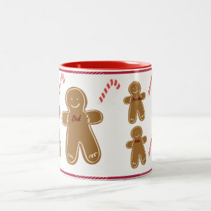 Gingerbrei Man Personalize Name Family Holiday Zweifarbige Tasse
