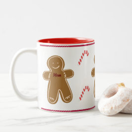 Gingerbrei Man Personalize Name Family Holiday Zweifarbige Tasse