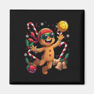 Gingerbrei Man spielt Volleyball Weihnachten Weihn Magnet