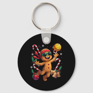 Gingerbrei Man spielt Volleyball Weihnachten Weihn Schlüsselanhänger