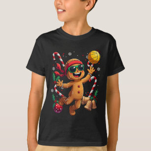 Gingerbrei Man spielt Volleyball Weihnachten Weihn T-Shirt