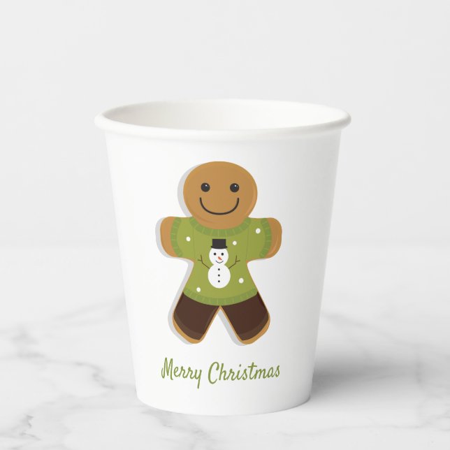 Gingerbrei Man Sweater Christmas Paper Cups Pappbecher (Vorderseite)