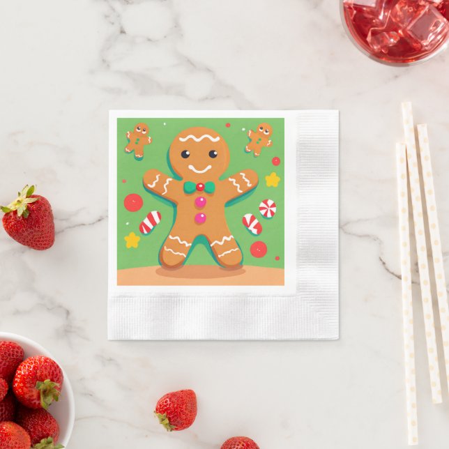 Gingerbrei Man Weihnachtsbuch Napkin Serviette (Beispiel)