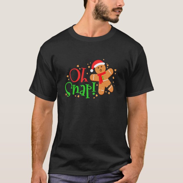 Gingerbrei Mann Weihnachten Oh schläfchen Backbake T-Shirt (Vorderseite)