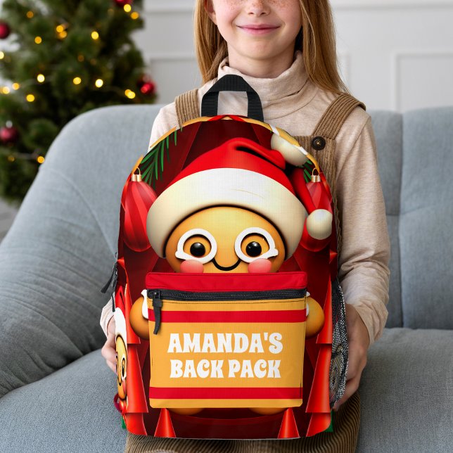 Gingerbrei Mann Weihnachten Personalisierte Kinder Bedruckter Rucksack (Von Creator hochgeladen)