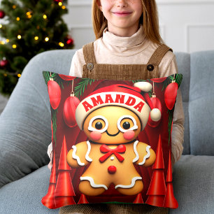 Gingerbrei Mann Weihnachten Personalisierte Kinder Kissen