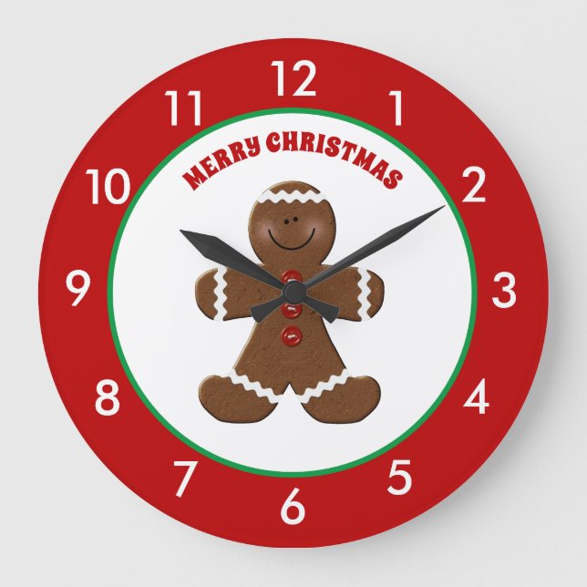 Gingerbrei Mann Weihnachten Personalisierte Uhr (Vorderseite)