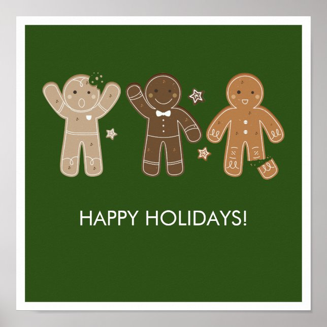 Gingerbrei Men Holiday Poster Print (Vorne)