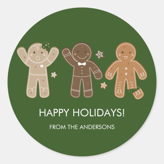 Gingerbrei Men Holiday Sticker (Vorderseite)
