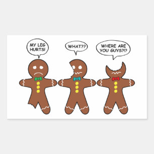 Gingerbrei Men My Leg Hurts Holiday Rectangle S Rechteckiger Aufkleber