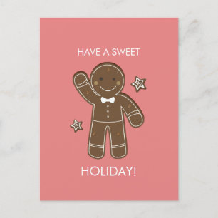 Gingerbrei Men Sweet Holiday Postcard Feiertagspostkarte