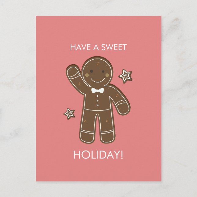 Gingerbrei Men Sweet Holiday Postcard Feiertagspostkarte (Vorderseite)