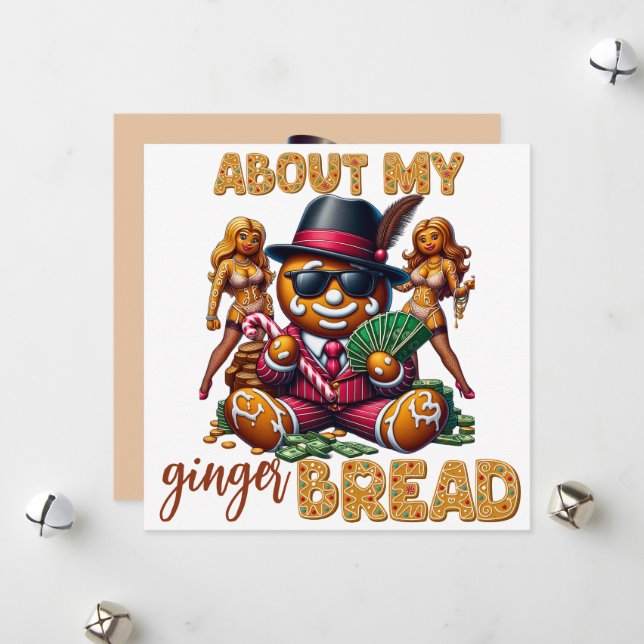 Gingerbrei Pimp Funny Urban Weihnachtskarte Feiertagskarte (Vorderseite/Rückseite Beispiel)