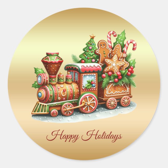 Gingerbrei-Train Holiday Sticker (Vorderseite)