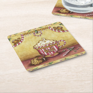 Gingerbrei-Untersetzer Rechteckiger Pappuntersetzer