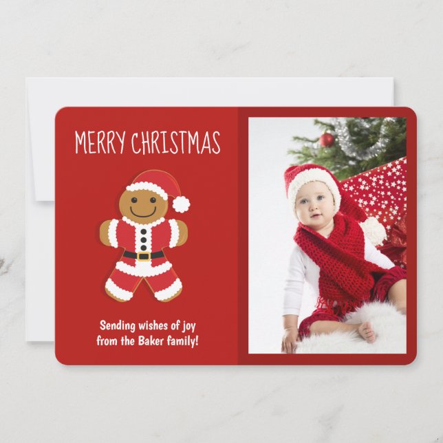 Gingerbrei Weihnachtskarte Weihnachtsfeiertag Weih Feiertagskarte (Vorderseite)