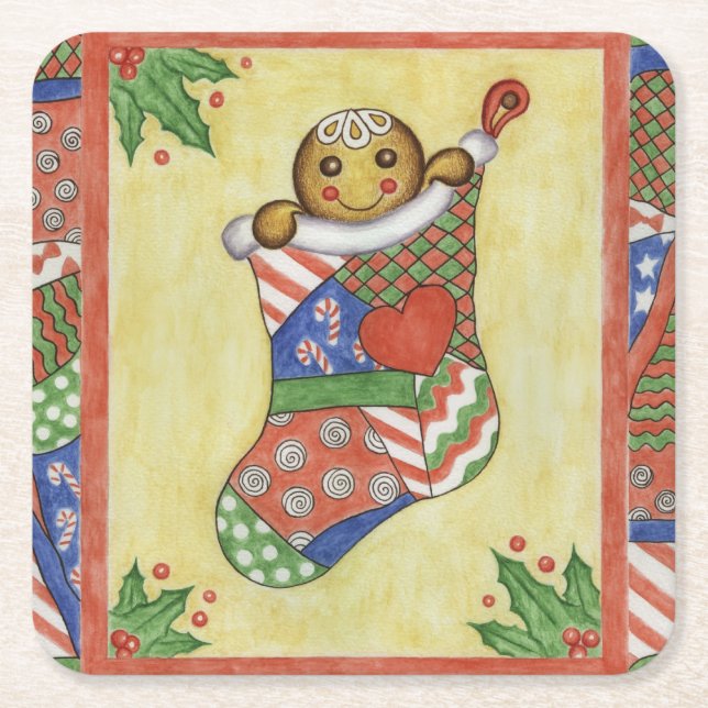 Gingerbrei Weihnachtsweihnachtsbaum Untersetzer (Vorderseite)