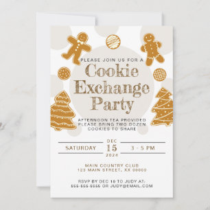 Gingerbrett Cookie Exchange-Party Einladung