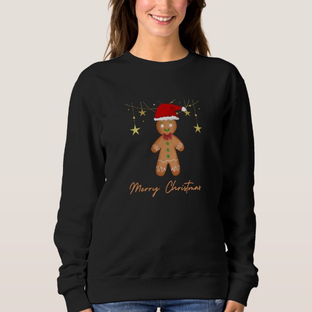 Gingerbrett Grüße Weihnachten Sweatshirt (Vorderseite)