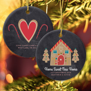 Gingerbrett Neue Zuhause Holiday Chalkboard Custom Keramik Ornament