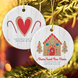 Gingerbrett Neue Zuhause Rustic Wood Holiday Custo Keramik Ornament