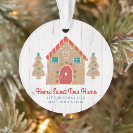 Gingerbrett Neue Zuhause Rustic Wood Holiday Custo Ornament