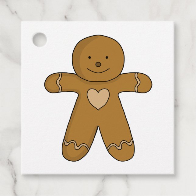 GingerBroad Man Weihnachtskost Geschenkanhänger (Vorderseite)