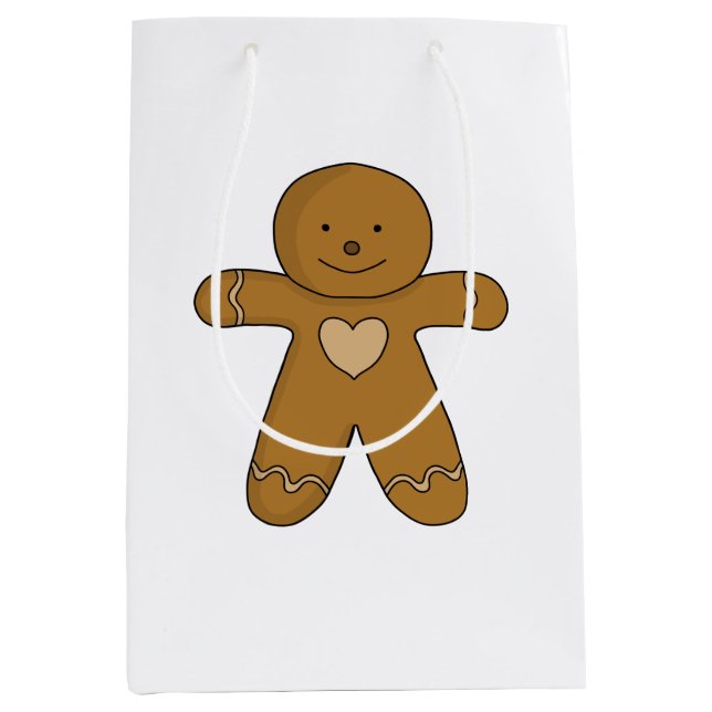 GingerBroad Man Weihnachtskost Mittlere Geschenktüte (Vorderseite)