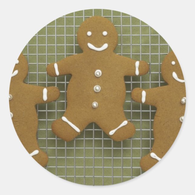 Gingerbrot-Aufkleber Runder Aufkleber (Vorderseite)