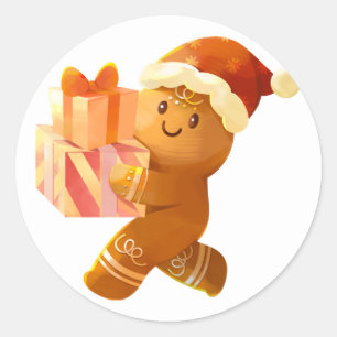 Gingerbrot-Aufkleber Runder Aufkleber