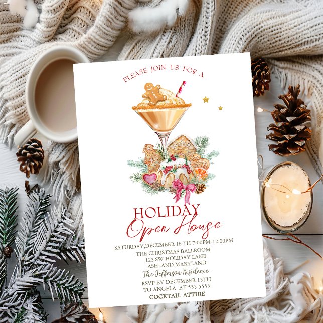 Gingerbrot Cocktail Cookies Holiday Open House Einladung (Von Creator hochgeladen)