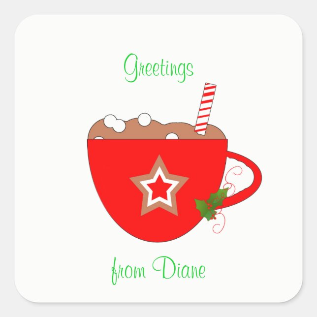 Gingerbrot Cocoa Stickers (Vorderseite)