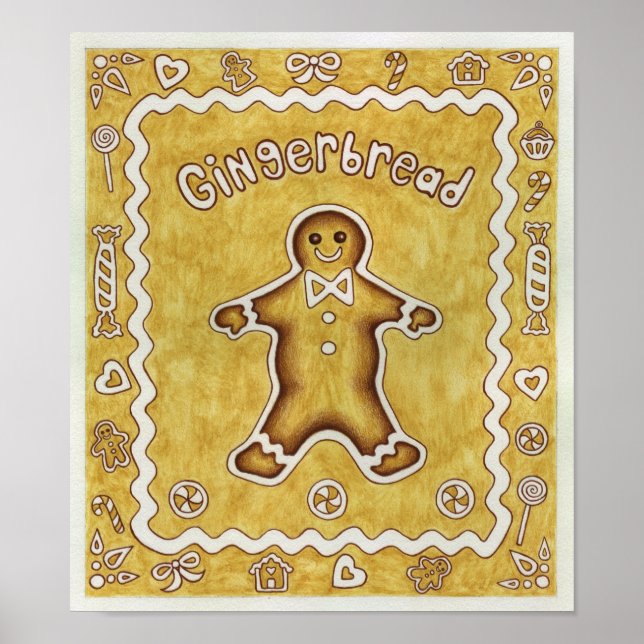 Gingerbrot Cookie Art Print Poster (Vorne)