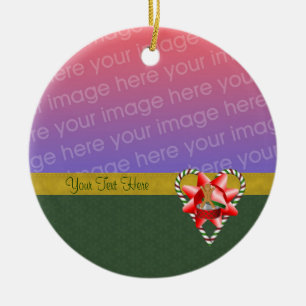 Gingerbrot Cookie Candy Cane Holiday Foto Ornam Keramikornament