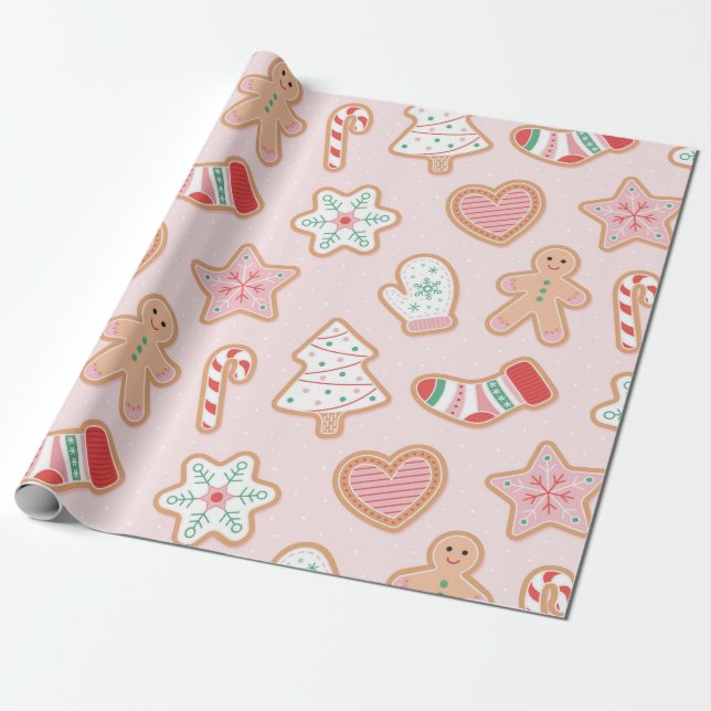 Gingerbrot Cookie Delight Pattern Geschenkpapier (Ungerollt)