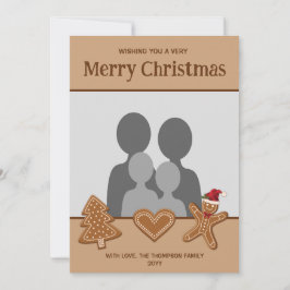 Gingerbrot Cookie Formen mit Ihrem eigenen Foto Feiertagskarte