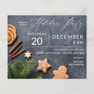 Gingerbrot Cookie & Orange Holiday Party Flyer